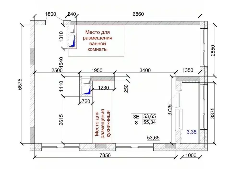 3-к кв. Кемеровская область, Кемерово ул. Дружбы, 9 (55.34 м) - Фото 0
