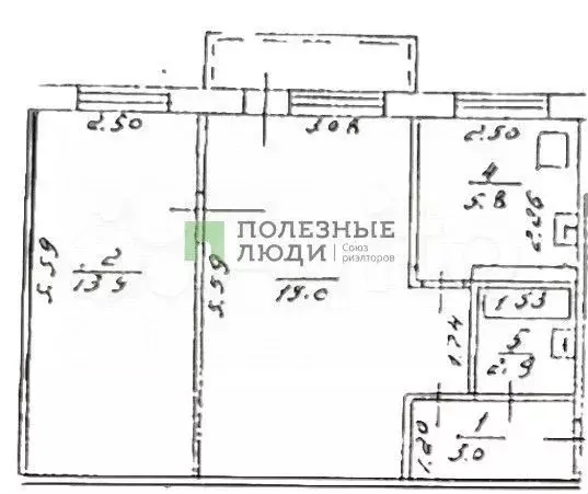 2-к. квартира, 44,4 м, 5/5 эт. - Фото 0