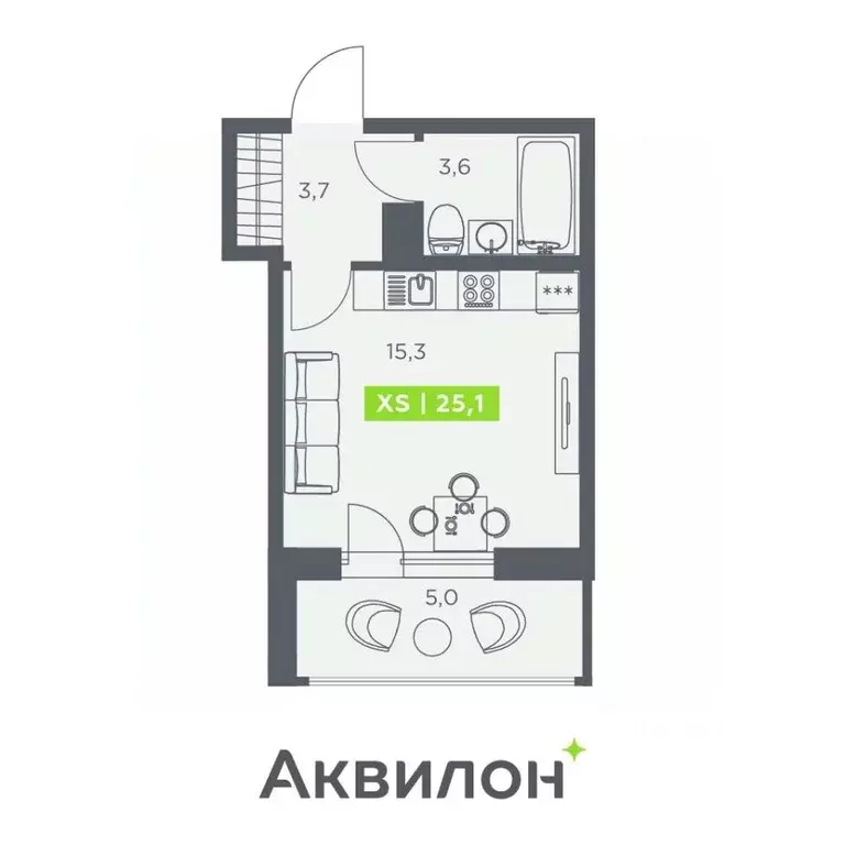 Студия Санкт-Петербург бул. Головнина, 4 (25.1 м) - Фото 1
