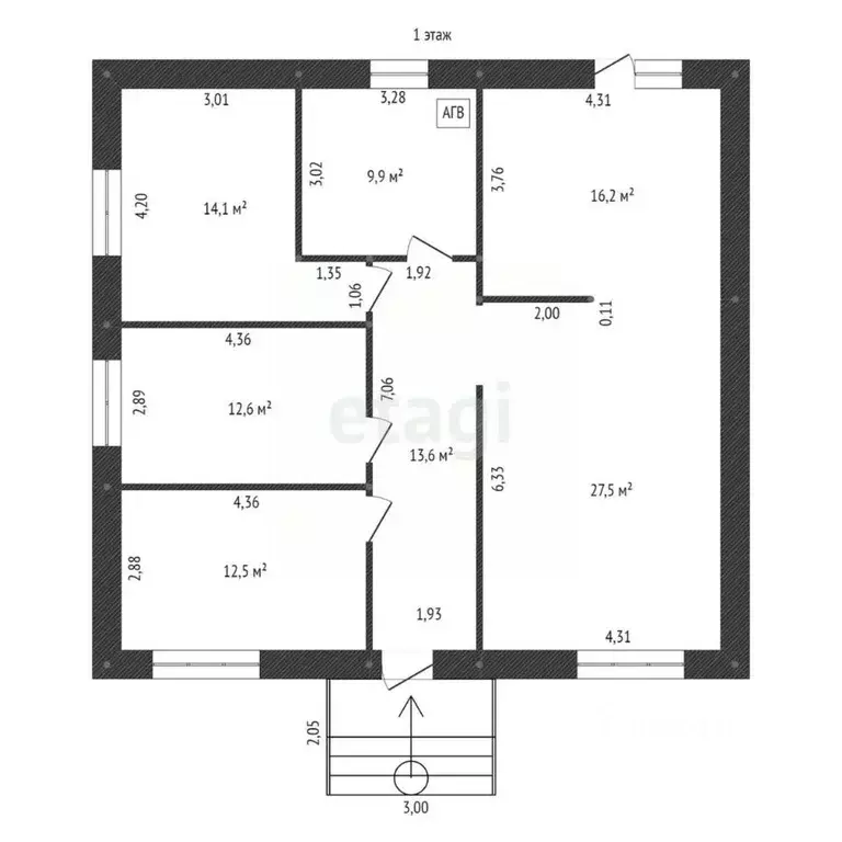 Дом в Башкортостан, Уфа городской округ, с. Нагаево  (112 м) - Фото 1