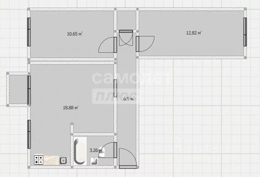 3-к кв. Ульяновская область, Ульяновск ул. Ватутина, 28 (53.5 м) - Фото 2