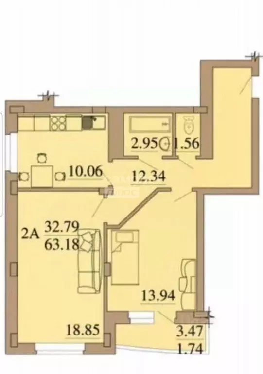 2-к кв. Курская область, Курск проезд 3-й Весенний, 4 (59.7 м) - Фото 2