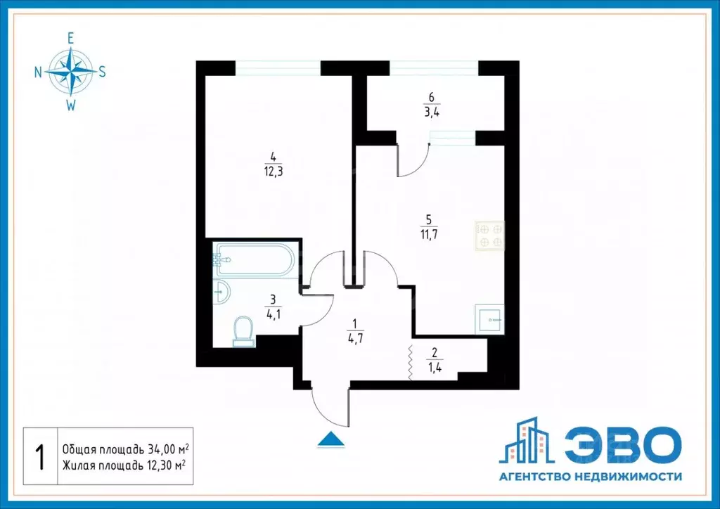 1-к кв. Санкт-Петербург бул. Измайловский, 9 (34.0 м) - Фото 2