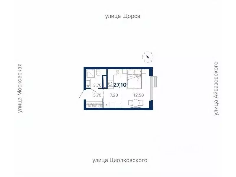 Студия Свердловская область, Екатеринбург ул. Московская, 251 (27.1 м) - Фото 0