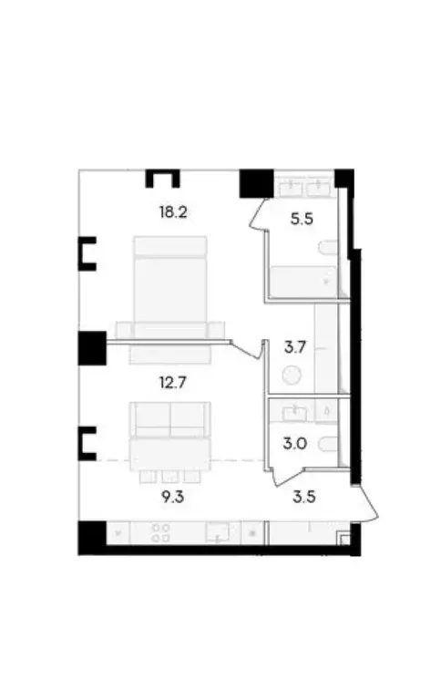 2-к кв. Москва ул. Сергея Макеева, вл11/9с1-10 (55.9 м) - Фото 1