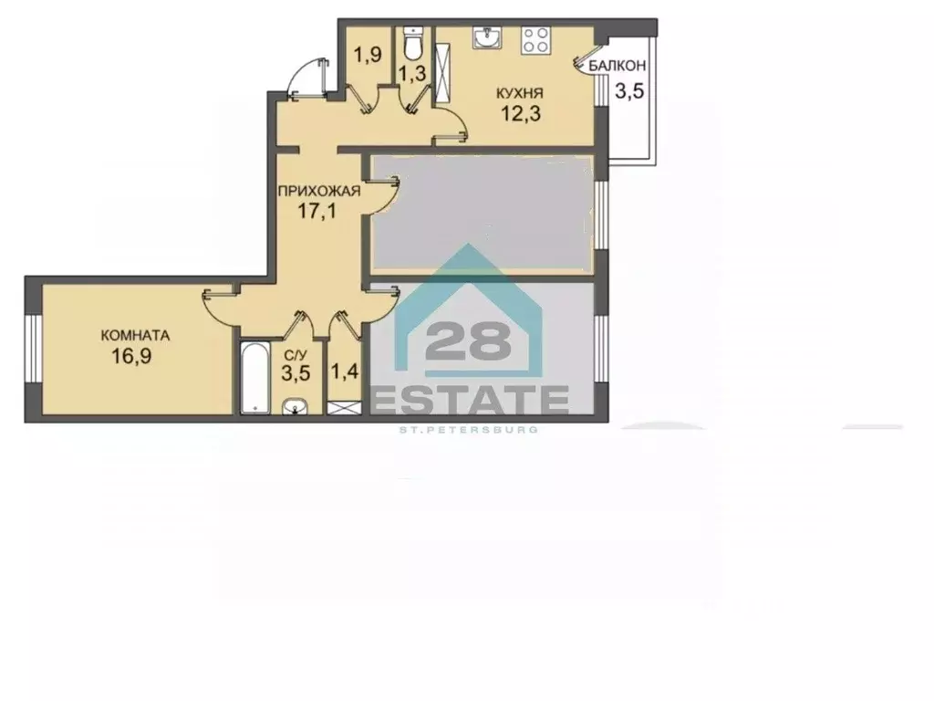 Комната Санкт-Петербург просп. Героев, 26к2 (16.9 м) - Фото 2