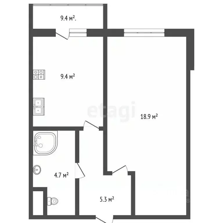 1-к кв. Калужская область, Калуга ул. Минская, 36 (37.6 м) - Фото 2
