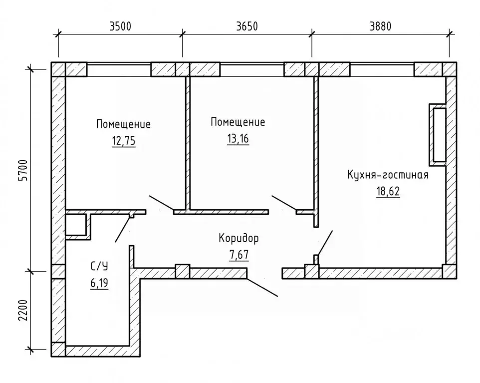 2-к кв. Кабардино-Балкария, Нальчик ул. Байсултанова (58.97 м) - Фото 1
