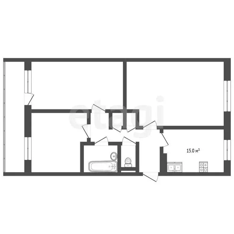 3-комнатная квартира: Рыбинск, улица Моторостроителей, 7 (65 м) - Фото 1