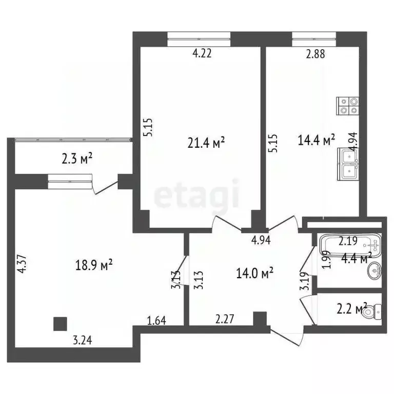 2-к кв. Ростовская область, Батайск ул. Северная Звезда, 7/2 (75.3 м) - Фото 2