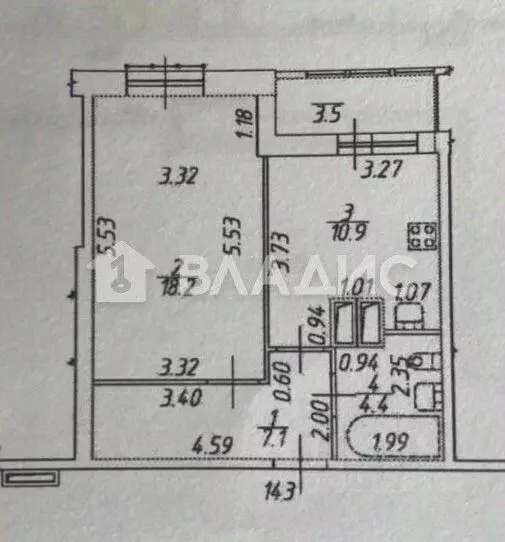 1-к кв. Санкт-Петербург Заставская ул., 46к2 (40.6 м) - Фото 1
