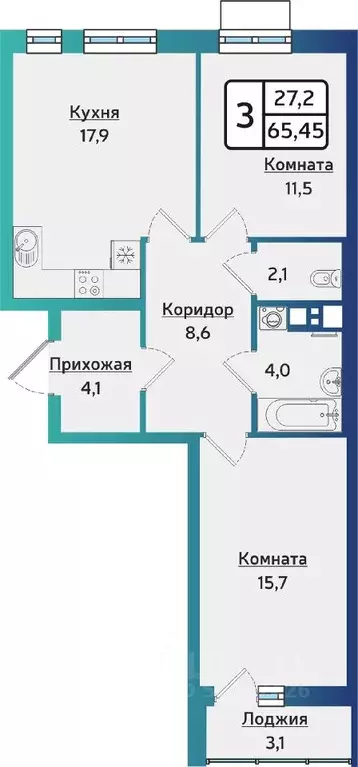 3-к кв. Удмуртия, Ижевск Аэропорт жилрайон, Артнова жилой комплекс ... - Фото 0