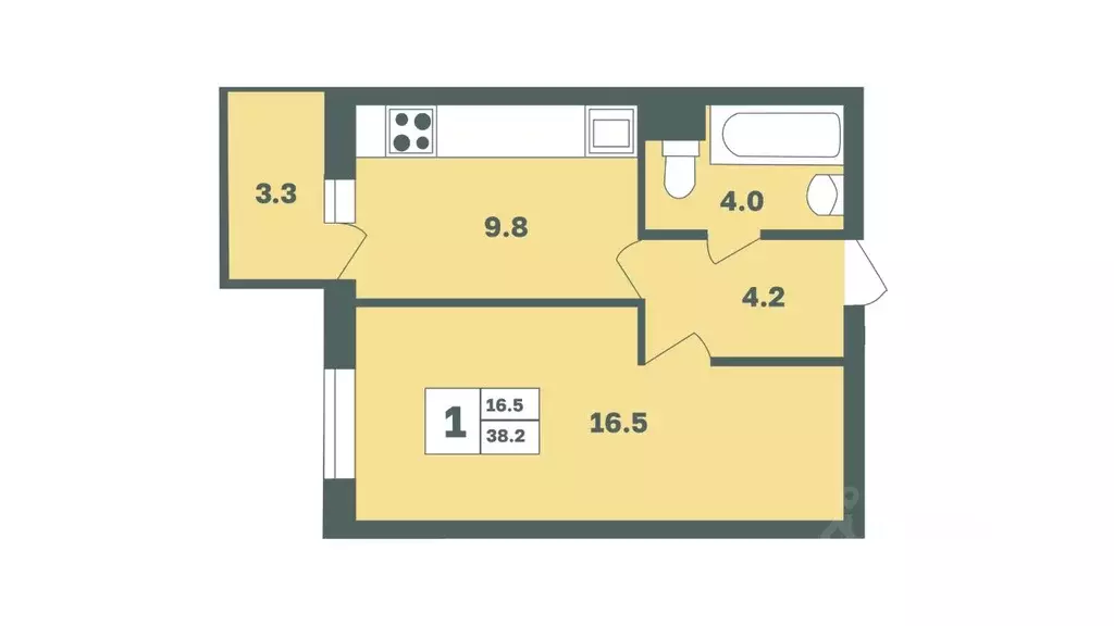 1-к кв. Башкортостан, Уфа Дагестанская ул., лит11 (38.2 м) - Фото 1