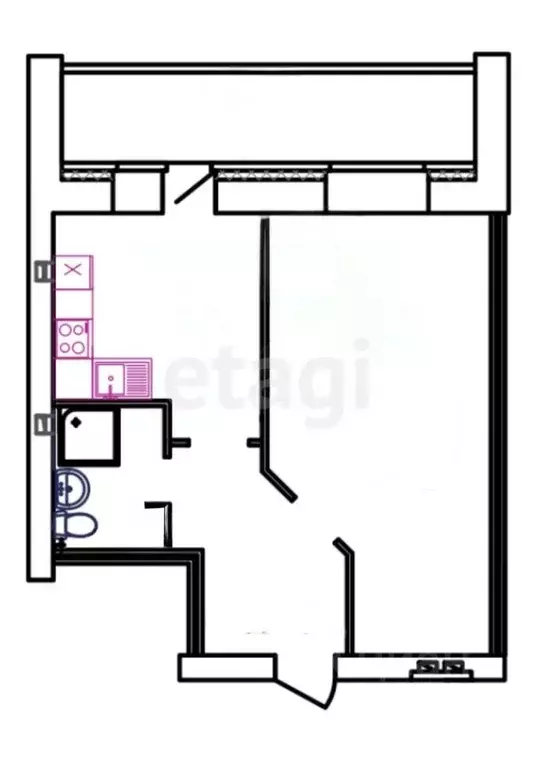 1-к кв. Татарстан, Казань Даурская ул., 44Г (34.0 м) - Фото 2