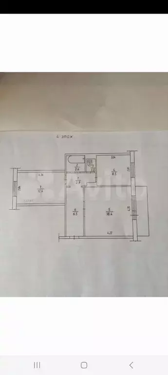 2-к. квартира, 52,3 м, 4/5 эт. - Фото 0