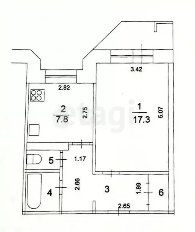 1-комнатная квартира: Казань, улица Адоратского, 39Б (38.8 м) - Фото 1
