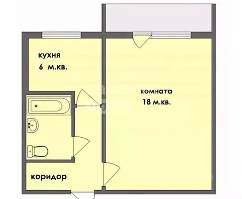 1-к кв. Рязанская область, Рязань Московское ш., 41к1 (32.4 м) - Фото 1