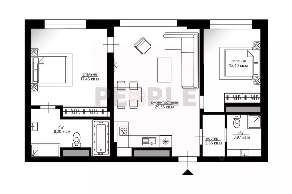 3-к кв. Москва Ленинградский просп., 36с39 (74.7 м) - Фото 2