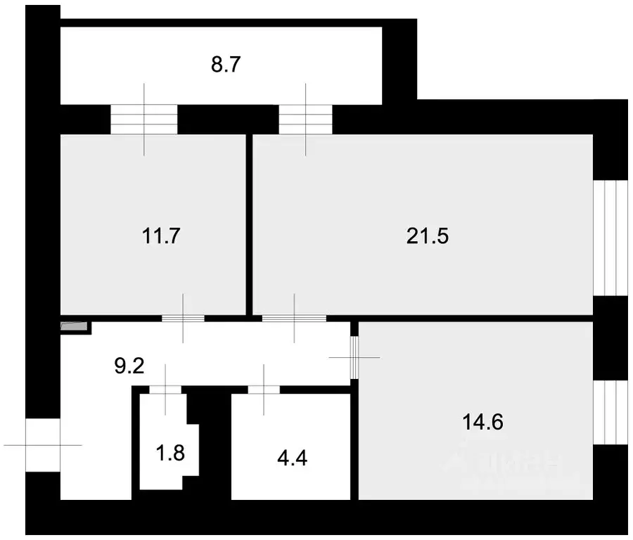 2-к кв. Смоленская область, Гагарин Первомайская ул., 17 (63.4 м) - Фото 2