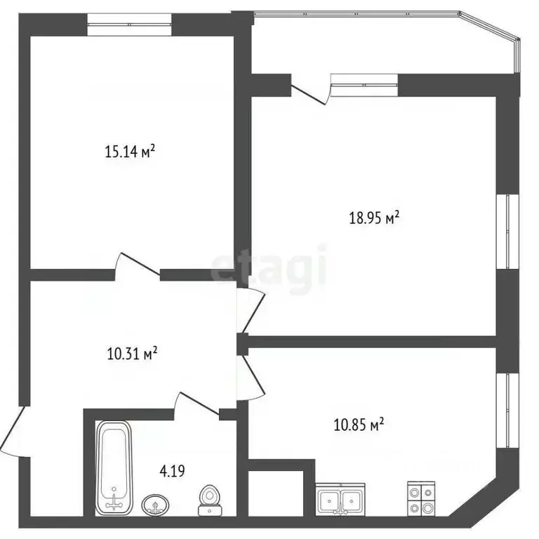 2-к кв. Самарская область, Самара просека 5-я, 110Д (60.0 м) - Фото 2