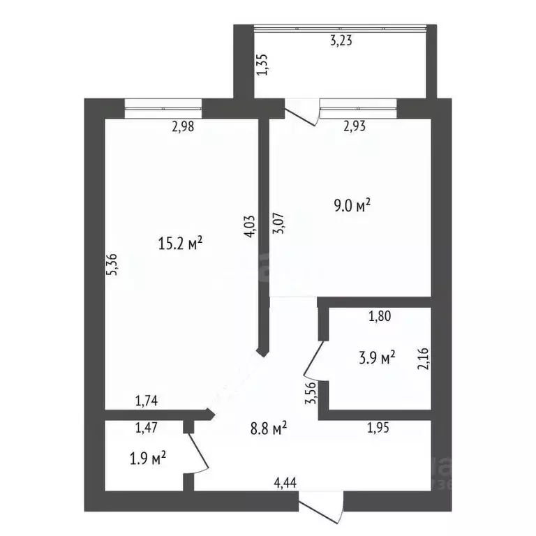 1-к кв. Амурская область, Благовещенск ул. Строителей, 68 (41.0 м) - Фото 2