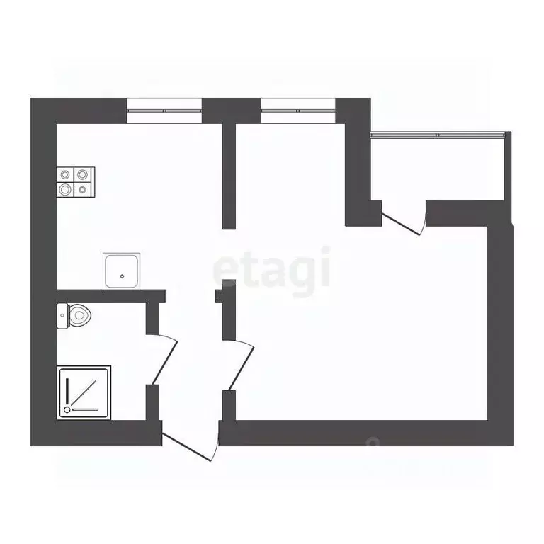 1-к кв. Санкт-Петербург ул. Чарушинская, 24к1 (32.1 м) - Фото 2