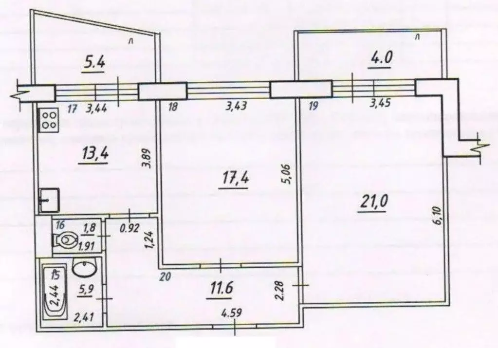 2-к кв. Самарская область, Самара ул. Егорова, 20 (71.0 м) - Фото 2