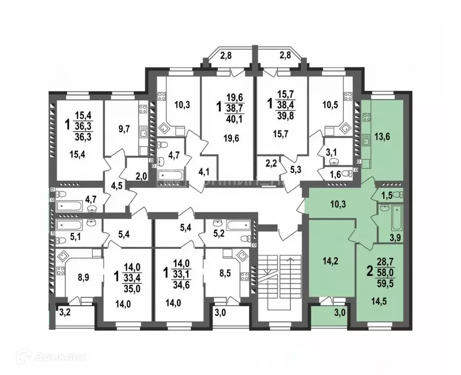 Продаётся 2-к квартира, 59.5 м - Фото 1