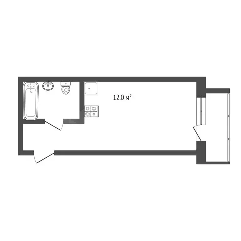 Квартира-студия: Тюмень, улица Новосёлов, 111 (23 м) - Фото 1