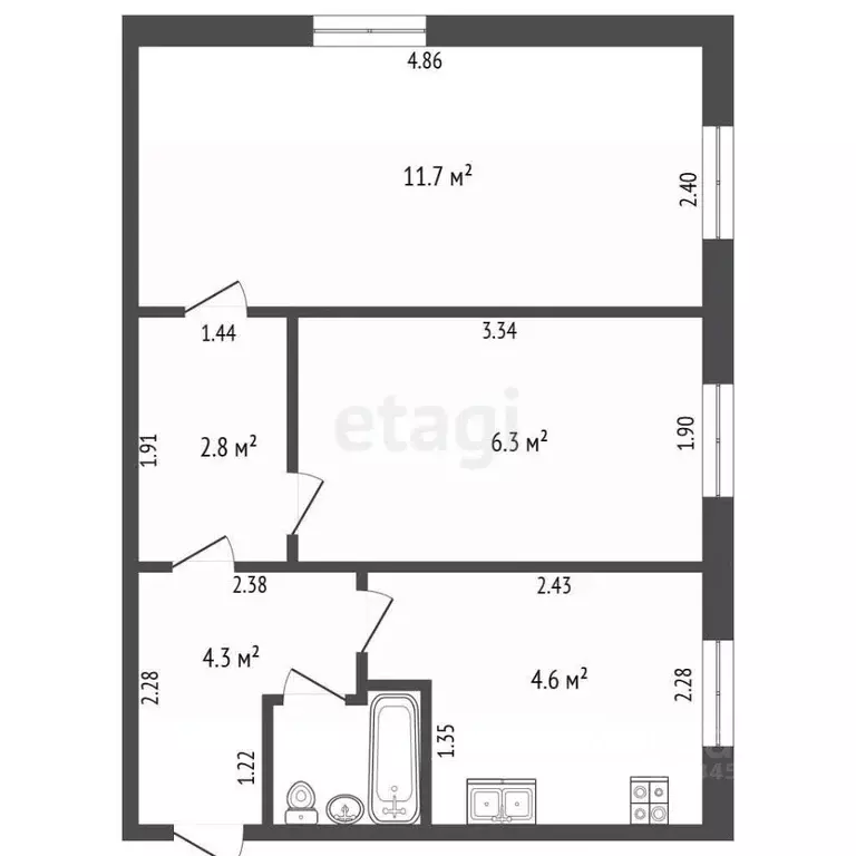 2-к кв. Нижегородская область, Нижний Новгород ул. 40 лет Октября, 5 ... - Фото 2