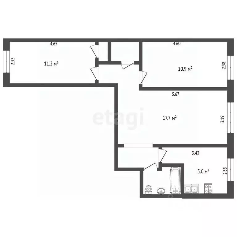 3-к кв. Москва 3-я Владимирская ул., 6 (56.0 м) - Фото 2
