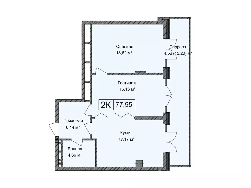 2-комнатная квартира: Каспийск, улица М. Халилова, 1А (77.95 м) - Фото 0