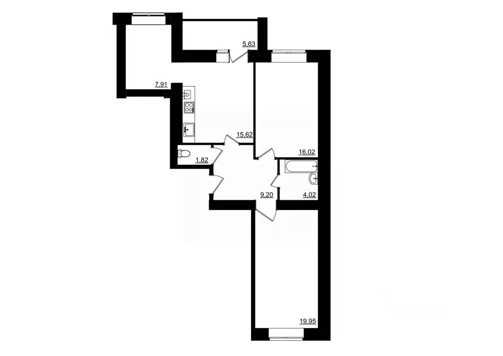 2-к кв. Костромская область, Кострома Малышково мкр,  (77.46 м) - Фото 0