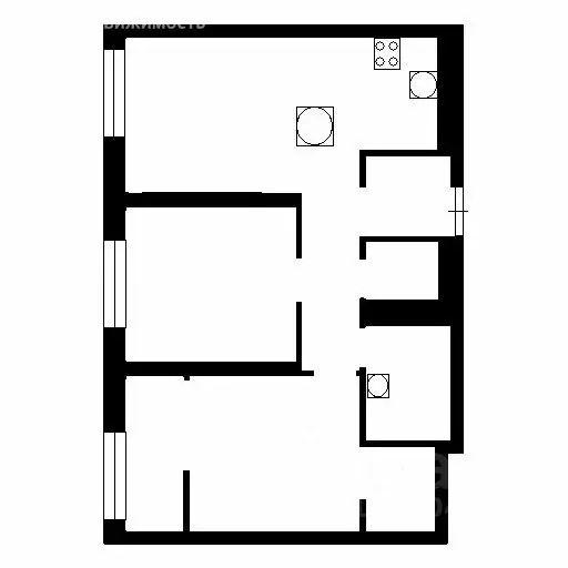 3-комнатная квартира: Азов, улица Пушкина, 115 (62.9 м) - Фото 2