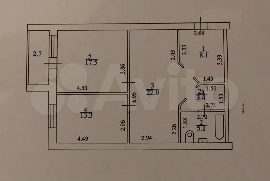 3-к. квартира, 69,4 м, 4/10 эт. - Фото 0