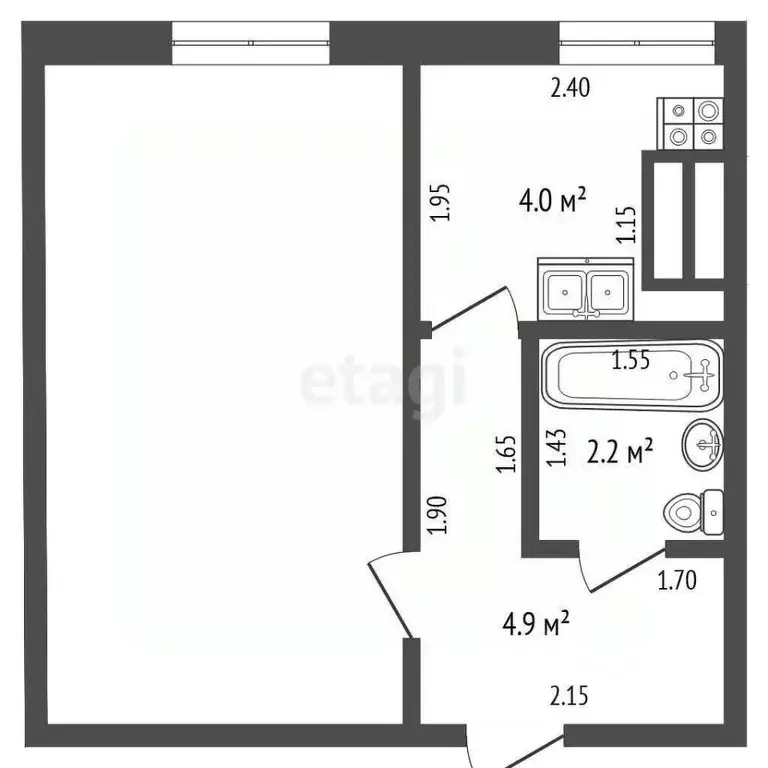 1-к кв. Ростовская область, Ростов-на-Дону Российская ул., 22 (27.0 м) - Фото 0