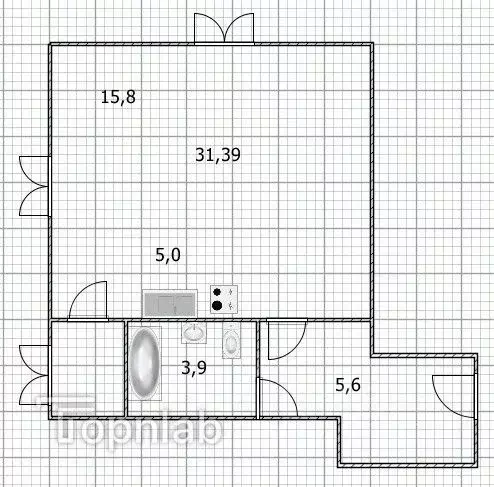 Студия Башкортостан, Уфа ул. Природная, 28/1 (31.39 м) - Фото 1