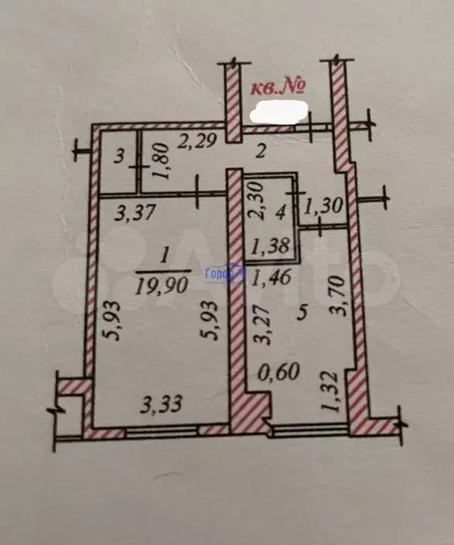 1-к. квартира, 46 м, 5/5 эт. - Фото 0