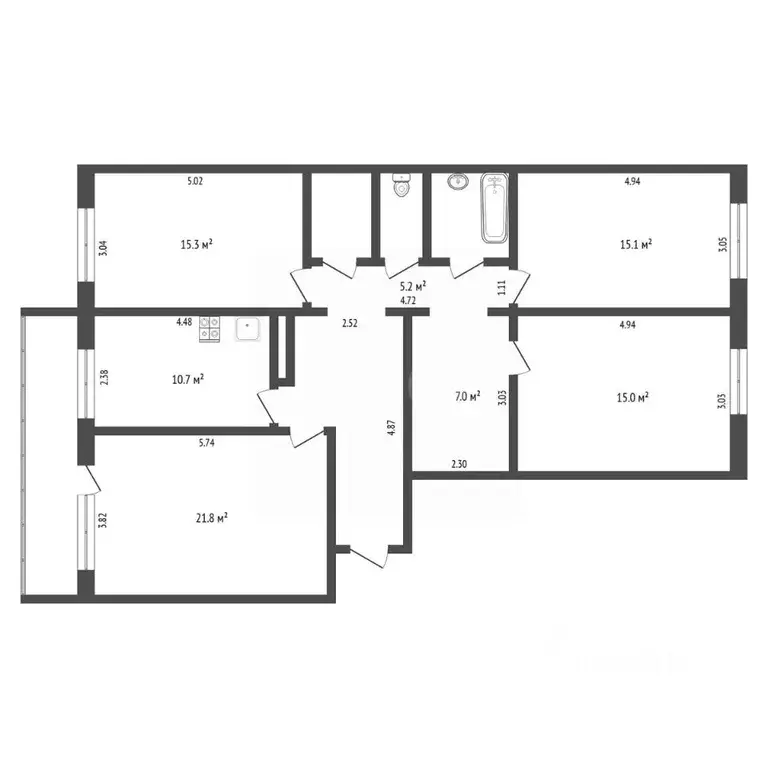 4-к кв. Тюменская область, Тюмень ул. Монтажников, 17к1 (111.0 м) - Фото 2