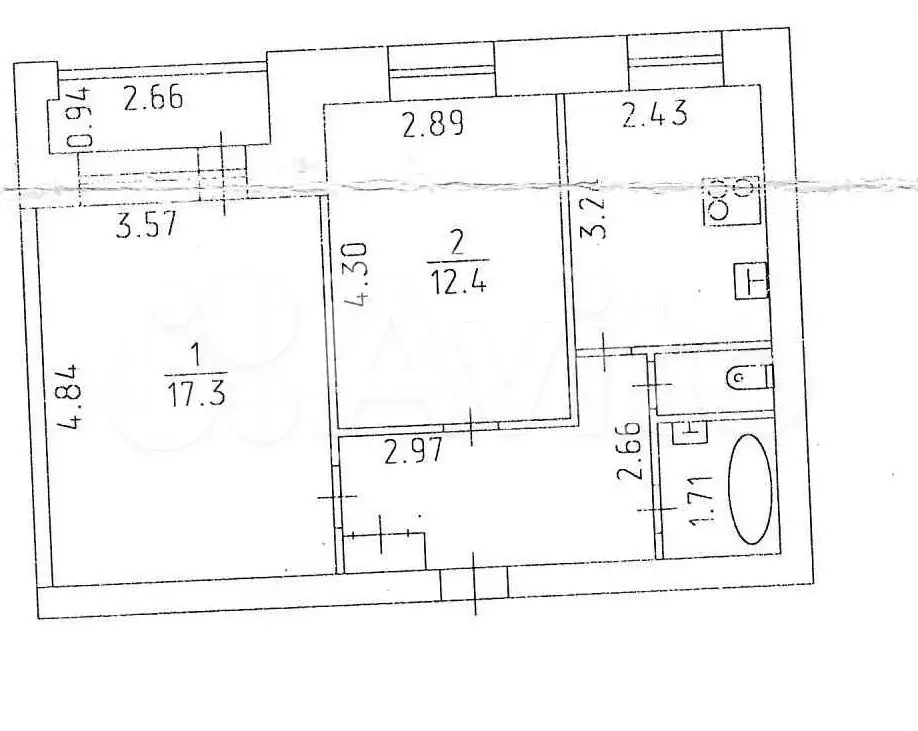 2-к. квартира, 49,9 м, 6/9 эт. - Фото 0
