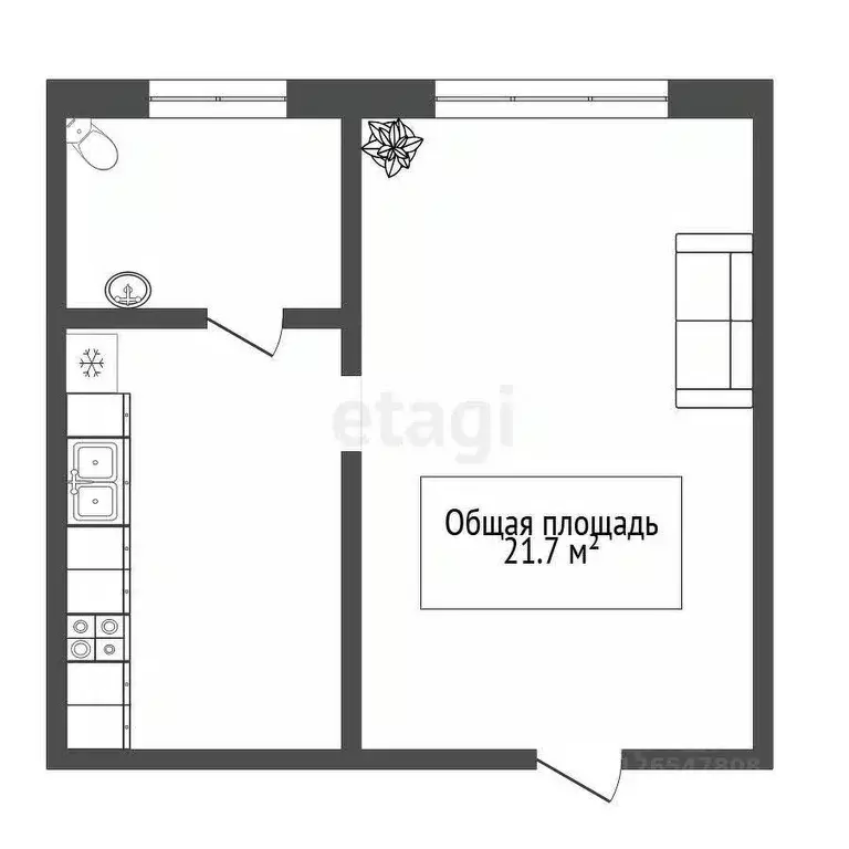 Комната Новосибирская область, Искитим Южный мкр, 47 (21.7 м) - Фото 1