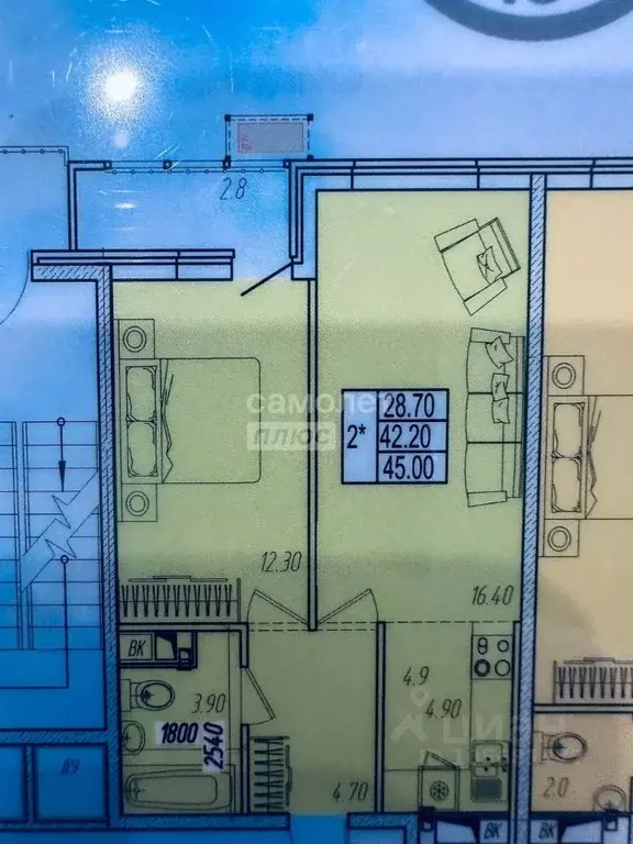 2-к кв. Краснодарский край, Анапа ул. Омелькова, 93 (45.0 м) - Фото 2