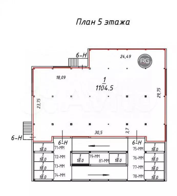 Продажа 1365 м2, 5 этаж - Фото 0