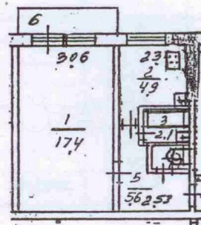 1-к. квартира, 31,4 м, 3/5 эт. - Фото 0