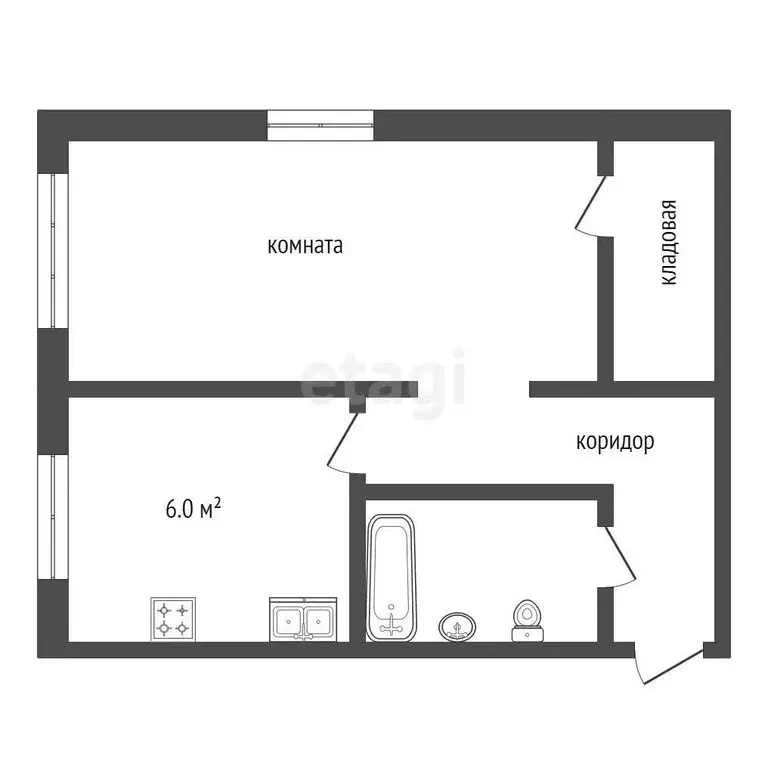 1-комнатная квартира: Подольск, Южный проезд, 9 (31.7 м) - Фото 0