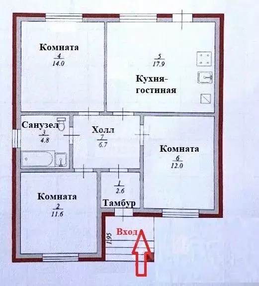 Дом в Краснодарский край, Красноармейский район, Новомышастовское ... - Фото 1