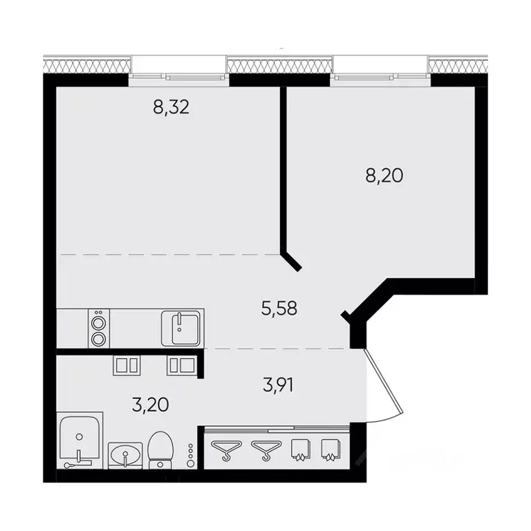 2-к кв. Иркутская область, Иркутск ул. Ширямова (29.21 м) - Фото 0