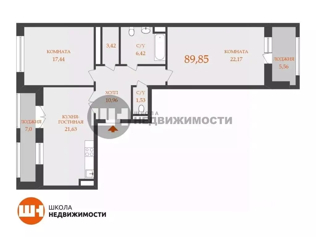 2-к кв. Санкт-Петербург Петровский просп., 22к2 (89.85 м) - Фото 2