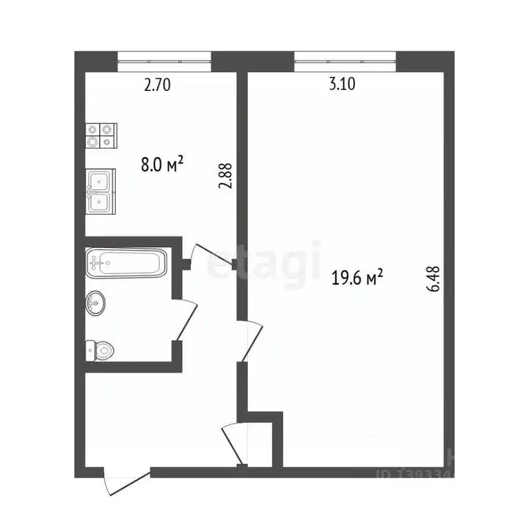 1-к кв. Тюменская область, Тюмень Широтная ул., 108а (36.3 м) - Фото 2