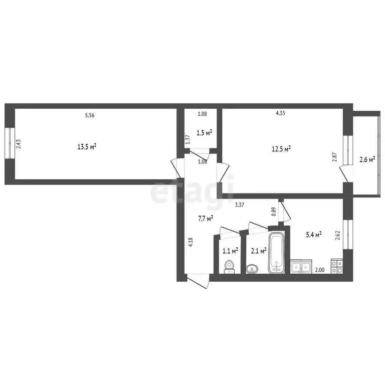 2-комнатная квартира: Самара, улица Мориса Тореза, 155 (44 м) - Фото 0